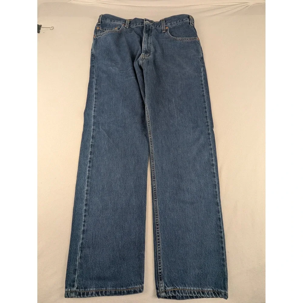Levi's 505 Mens Reg Fit Y2K Straight Leg Jeans Blue Medium Wash W36 L30 USA Made